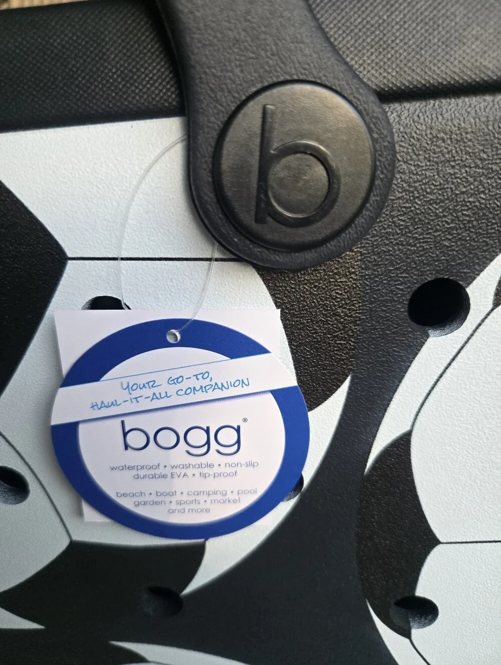 Bogg Bag Large Soccer Black And White NWT